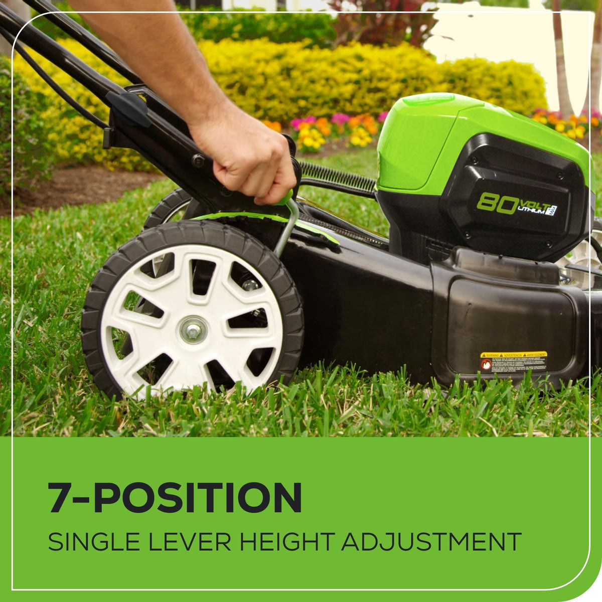 Greenworks LM2138S Cordless Mower Kit 53.3cm 80V 4.0Ah