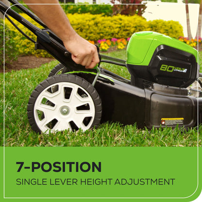Greenworks LM2138S Cordless Mower Kit 53.3cm 80V 4.0Ah