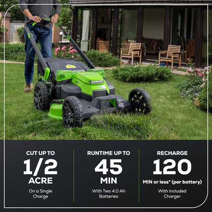 Greenworks MO40L515 Cordless Mower Kit 63.5cm 40V 4.0Ah