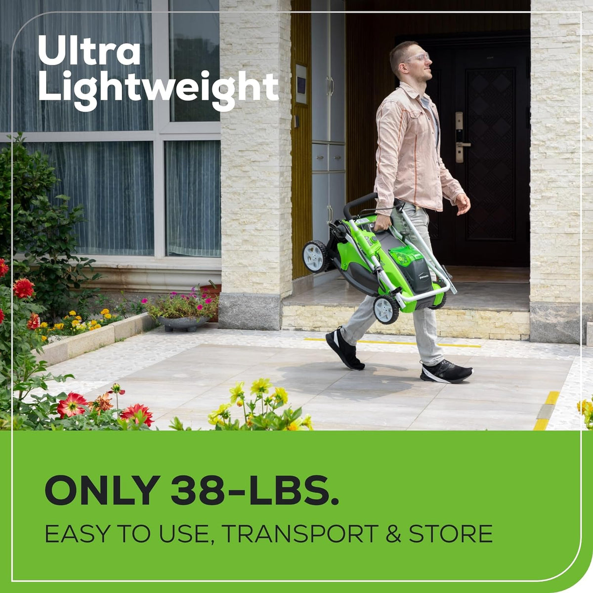 Greenworks LM1604 Cordless Mower Kit 40.6cm 40V