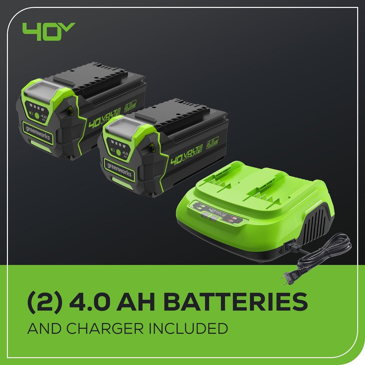 Greenworks MO40L515 Cordless Mower Kit 63.5cm 40V 4.0Ah