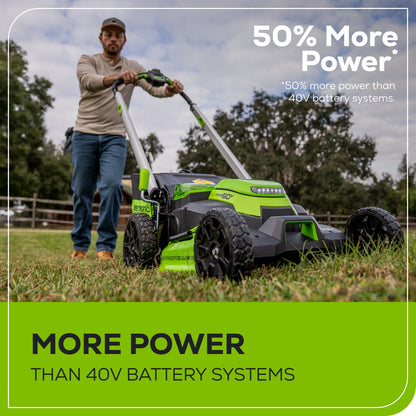 Greenworks MO60L427 Cordless Mower Kit 63.5cm 60V 4.0Ah